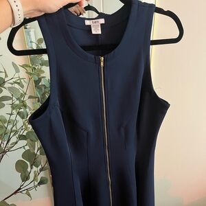 Black Midi Dress with Gold Zipper- BarIII